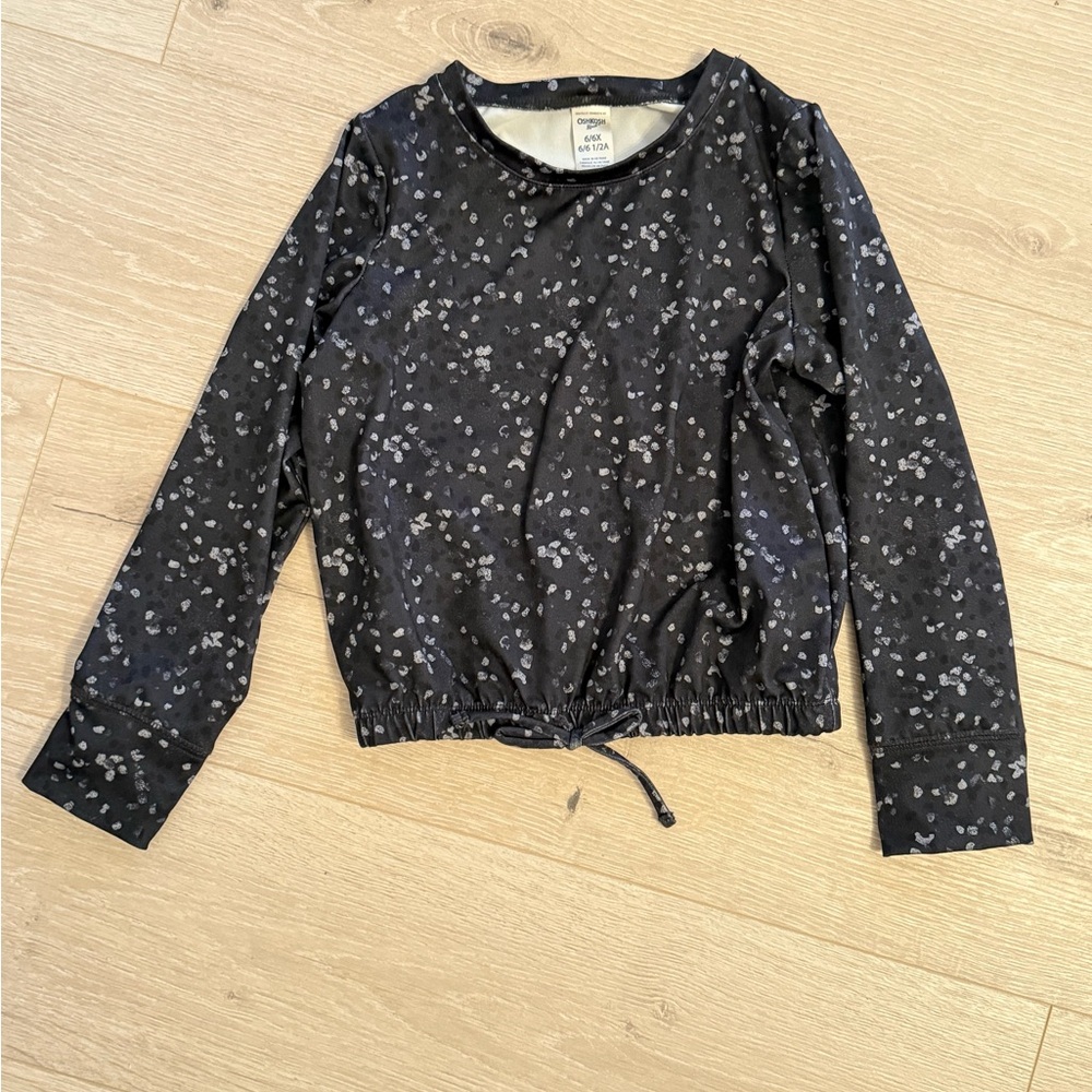 Girl’s OshKosh B'gosh Black and White Speckle Top